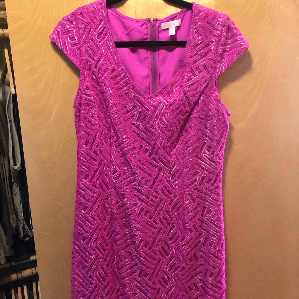Bright Fuchsia/Pink Lilly Pulitzer lace dress
